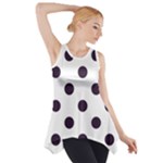Polka Dots - Dark Purple on White Side Drop Tank Tunic