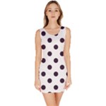 Polka Dots - Dark Purple on White Bodycon Dress