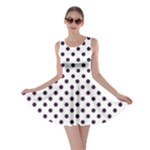 Polka Dots - Dark Purple on White Skater Dress
