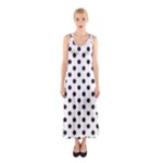 Polka Dots - Dark Purple on White Full Print Maxi Dress