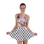 Polka Dots - Dark Purple on White Mini Skirt