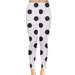 Polka Dots - Dark Purple on White Women s Leggings