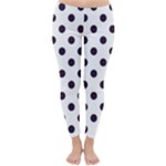 Polka Dots - Dark Purple on White Winter Leggings