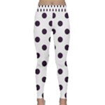 Polka Dots - Dark Purple on White Yoga Leggings