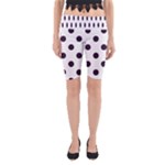 Polka Dots - Dark Purple on White Yoga Cropped Leggings
