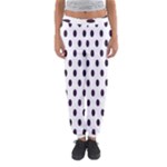 Polka Dots - Dark Purple on White Women s Jogger Sweatpants