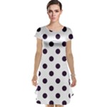 Polka Dots - Dark Purple on White Cap Sleeve Nightdress