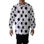 Polka Dots - Dark Purple on White Hooded Wind Breaker (Kids)