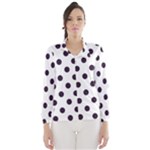 Polka Dots - Dark Purple on White Wind Breaker (Women)