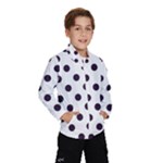 Polka Dots - Dark Purple on White Wind Breaker (Kids)