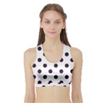 Polka Dots - Dark Purple on White Women s Sports Bra with Border