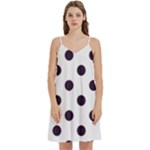 Polka Dots - Dark Purple on White Women s Reversible Sports Bra with Border