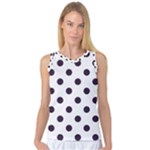 Polka Dots - Dark Purple on White Women s Basketball Tank Top