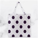 Polka Dots - Dark Purple on White Grocery Tote Bag
