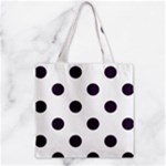Polka Dots - Dark Purple on White Zipper Grocery Tote Bag