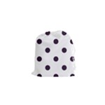 Polka Dots - Dark Purple on White Drawstring Pouch (XS)