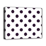 Polka Dots - Dark Purple on White Deluxe Canvas 20  x 16  (Stretched)