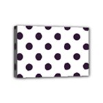Polka Dots - Dark Purple on White Mini Canvas 6  x 4  (Stretched)