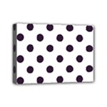 Polka Dots - Dark Purple on White Mini Canvas 7  x 5  (Stretched)