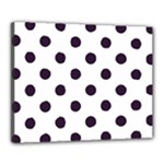 Polka Dots - Dark Purple on White Canvas 20  x 16  (Stretched)