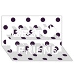 Polka Dots - Dark Purple on White Best Friends 3D Greeting Card (8x4)