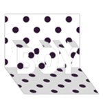 Polka Dots - Dark Purple on White BOY 3D Greeting Card (7x5)