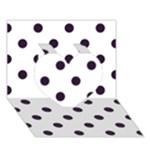 Polka Dots - Dark Purple on White Heart 3D Greeting Card (7x5)