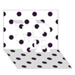 Polka Dots - Dark Purple on White LOVE 3D Greeting Card (7x5)