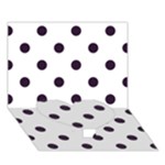 Polka Dots - Dark Purple on White Heart Bottom 3D Greeting Card (7x5)