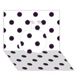 Polka Dots - Dark Purple on White Apple 3D Greeting Card (7x5)