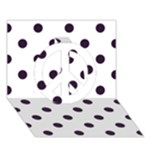 Polka Dots - Dark Purple on White Peace Sign 3D Greeting Card (7x5)