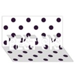 Polka Dots - Dark Purple on White BEST SIS 3D Greeting Card (8x4)