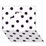 Polka Dots - Dark Purple on White Circle 3D Greeting Card (7x5)