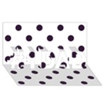 Polka Dots - Dark Purple on White #1 DAD 3D Greeting Card (8x4)