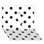 Polka Dots - Dark Purple on White Ribbon 3D Greeting Card (7x5)
