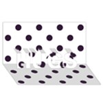 Polka Dots - Dark Purple on White HUGS 3D Greeting Card (8x4)