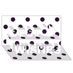 Polka Dots - Dark Purple on White Best Wish 3D Greeting Card (8x4)