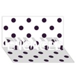 Polka Dots - Dark Purple on White ENGAGED 3D Greeting Card (8x4)