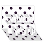 Polka Dots - Dark Purple on White THANK YOU 3D Greeting Card (7x5)