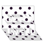 Polka Dots - Dark Purple on White Get Well 3D Greeting Card (7x5)