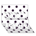Polka Dots - Dark Purple on White You Rock 3D Greeting Card (7x5)