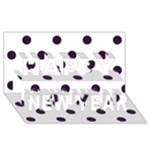 Polka Dots - Dark Purple on White Happy New Year 3D Greeting Card (8x4)