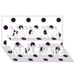 Polka Dots - Dark Purple on White Congrats Graduate 3D Greeting Card (8x4)