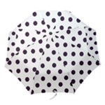 Polka Dots - Dark Purple on White Folding Umbrella