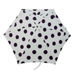 Polka Dots - Dark Purple on White Mini Umbrella