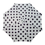 Polka Dots - Dark Purple on White Golf Umbrella