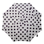 Polka Dots - Dark Purple on White Hook Handle Umbrella (Small)