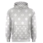 Polka Dots - White on Platinum Gray Men s Pullover Hoodie