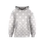 Polka Dots - White on Platinum Gray Kid s Pullover Hoodie