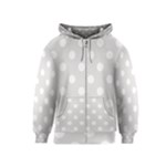 Polka Dots - White on Platinum Gray Kid s Zipper Hoodie
